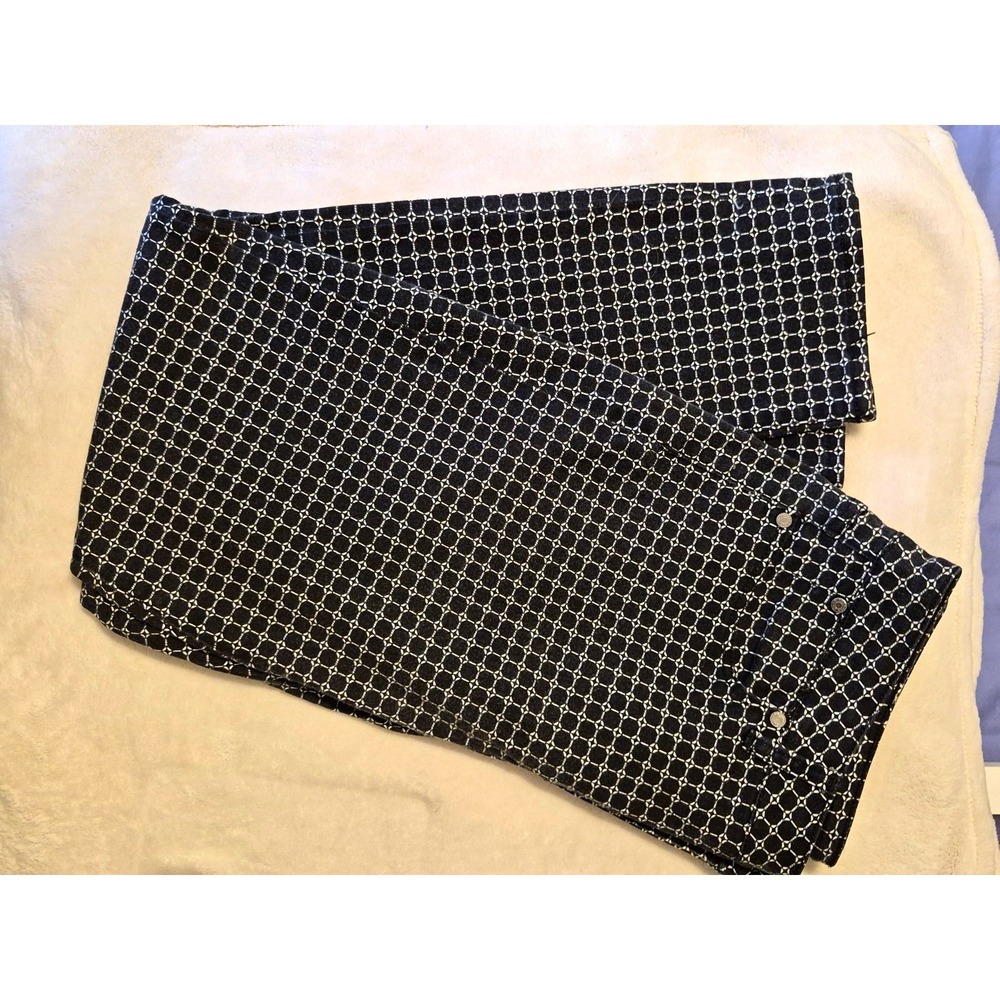 Heritage Womens Size 8 Slim Ankle Jeans Black White Geometric Mid Rise